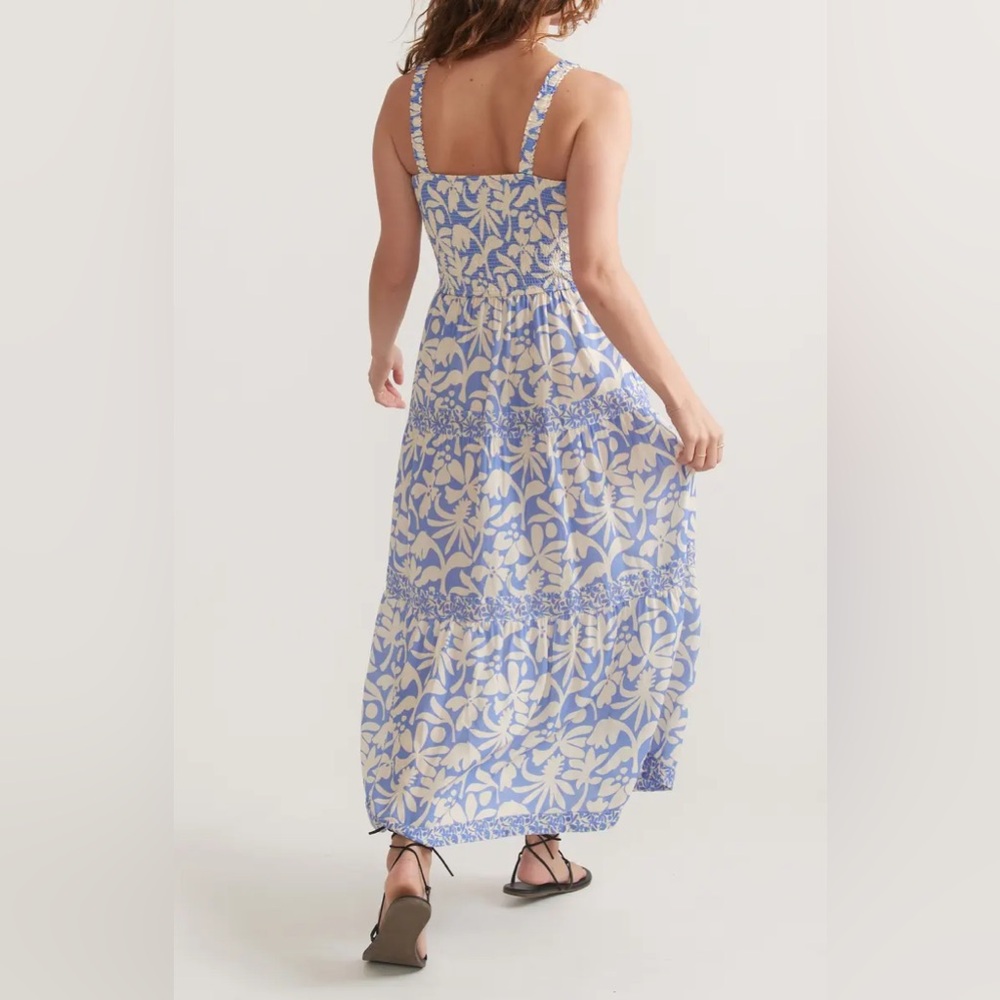 Blue and White Floral Maxi Sundress